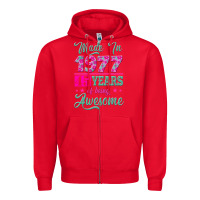 Red made in 1977, 45 years of being awesome Zipper Hoodie - Jasminsmagicworld