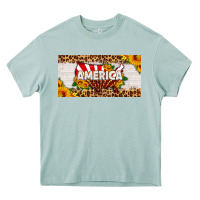 Arona america map sunflower license plate Heavy Core Tee - HRA Design Shop