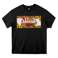 Black america map sunflower license plate Heavy Core Tee - HRA Design Shop
