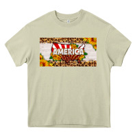 Mossy america map sunflower license plate Heavy Core Tee - HRA Design Shop