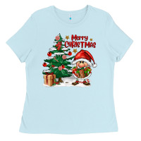 Baby Blue merry christmas gnomes Ladies Tee - FaDigitalArtStudio