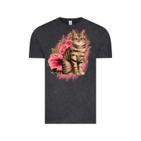 Vintage Black floral cat Vintage Tee - Jasminsmagicworld
