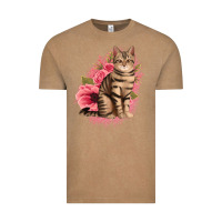 Vintage Coffee floral cat Vintage Tee - Jasminsmagicworld