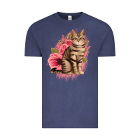 Vintage Denim floral cat Vintage Tee - Jasminsmagicworld