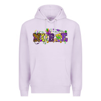 Lilac Mardi Gras Day nurse Premium Hoodie - HowdyJamesFarm