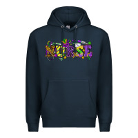 Navy Mardi Gras Day nurse Premium Hoodie - HowdyJamesFarm