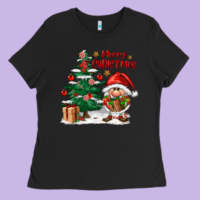 Merry Christmas Gnomes Ladies Tee Designed By Fadigitalartstudio