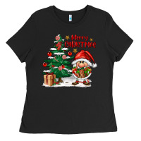 Black merry christmas gnomes Ladies Tee - FaDigitalArtStudio