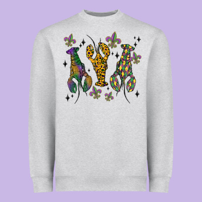 Mardi Gras Crawfish Heavyweight Sweatshirt Designed By Maliassmallbusiness