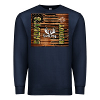 Navy daddy's hunting buddy Premium Sweatshirt - TumblerDesignByShophia