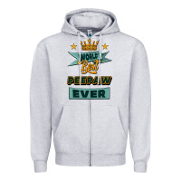Heather Grey world's best peepaw ever Zipper Hoodie - Jasminsmagicworld