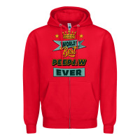 Red world's best peepaw ever Zipper Hoodie - Jasminsmagicworld