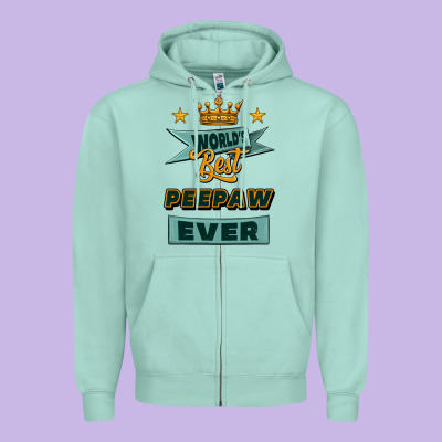 World's Best Peepaw Ever Zipper Hoodie Designed By Jasminsmagicworld