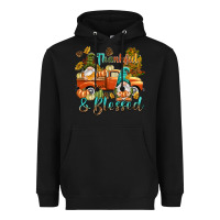 Black Fall Thankful and blessed Heavyweight Hoodie - NancyCooperArtShop