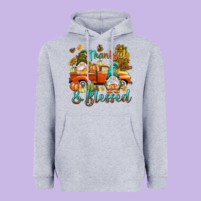 Fall Thankful And Blessed Heavyweight Hoodie Designed By Nancycooperartshop
