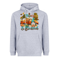 Heather Grey Fall Thankful and blessed Heavyweight Hoodie - NancyCooperArtShop