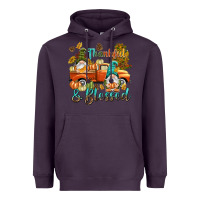 Plum Fall Thankful and blessed Heavyweight Hoodie - NancyCooperArtShop