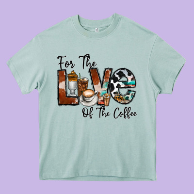 For The Love Of The Coffe Heavy Core Tee Designed By Cowhidedigitalart