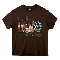 Chocolate Brown for the love of the coffe Heavy Core Tee - CowhideDigitalArt