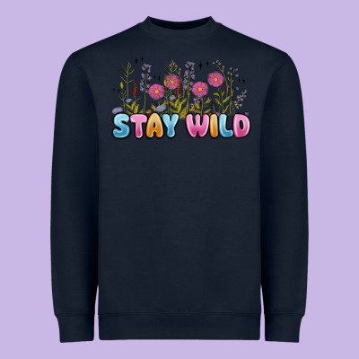 Stay Wild Heavyweight Sweatshirt Designed By Maliassmallbusiness