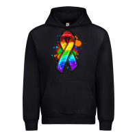 Black Pride ribbon Urban Hoodie - FaDigitalArtStudio