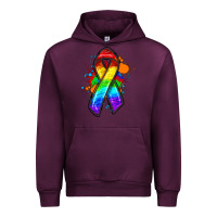 Mauve Wine Pride ribbon Urban Hoodie - FaDigitalArtStudio