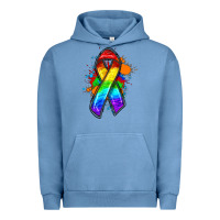 Pigment Pebble Blue Pride ribbon Urban Hoodie - FaDigitalArtStudio