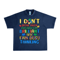 Navy dont speak much because im brilliant Urban Heavy Tee - MaliasSmallBusiness