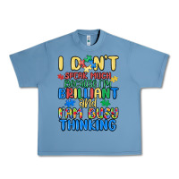 Pebble Blue dont speak much because im brilliant Urban Heavy Tee - MaliasSmallBusiness