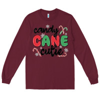 Burgundy candy cane cutie Long Sleeve Tee - MaliasSmallBusiness