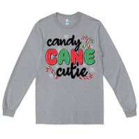 Heather Grey candy cane cutie Long Sleeve Tee - MaliasSmallBusiness