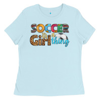 Baby Blue soccer it's a girl thing Ladies Tee - HRA Design Shop
