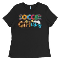 Black soccer it's a girl thing Ladies Tee - HRA Design Shop
