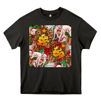 Asphalt christmas pig  tartan with  hay and christmas ligh Heavy Core Tee - FaDigitalArtStudio