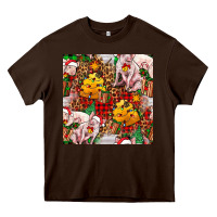 Chocolate Brown christmas pig  tartan with  hay and christmas ligh Heavy Core Tee - FaDigitalArtStudio