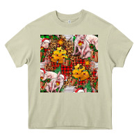 Mossy christmas pig  tartan with  hay and christmas ligh Heavy Core Tee - FaDigitalArtStudio