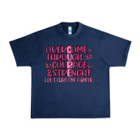 Navy overcome through courage strength  malia Urban Heavy Tee - MaliasSmallBusiness