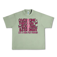 Oil Green overcome through courage strength  malia Urban Heavy Tee - MaliasSmallBusiness