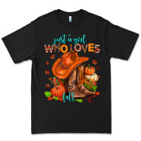 Black jusr a girl who loves fall  cowgirl Premium Tee - AdoDesignShop