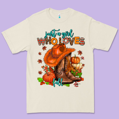 Jusr A Girl Who Loves Fall  Cowgirl Premium Tee Designed By Adodesignshop