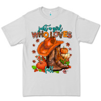 Dove Grey jusr a girl who loves fall  cowgirl Premium Tee - AdoDesignShop