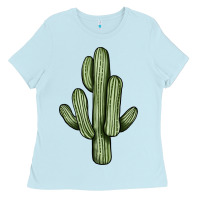 Baby Blue cactus Ladies Tee - JahusDesignShop