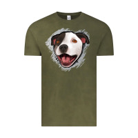 Vintage Olive pittbull gray glitter Vintage Tee - Jasminsmagicworld