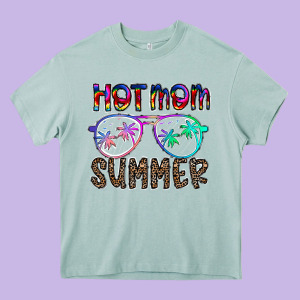 Hot Mom Summer Heavy Core Tee Designed By Cowhidedigitalart