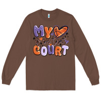Chestnut my heart is on that court Long Sleeve Tee - MaliasSmallBusiness