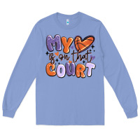 Colony Blue my heart is on that court Long Sleeve Tee - MaliasSmallBusiness