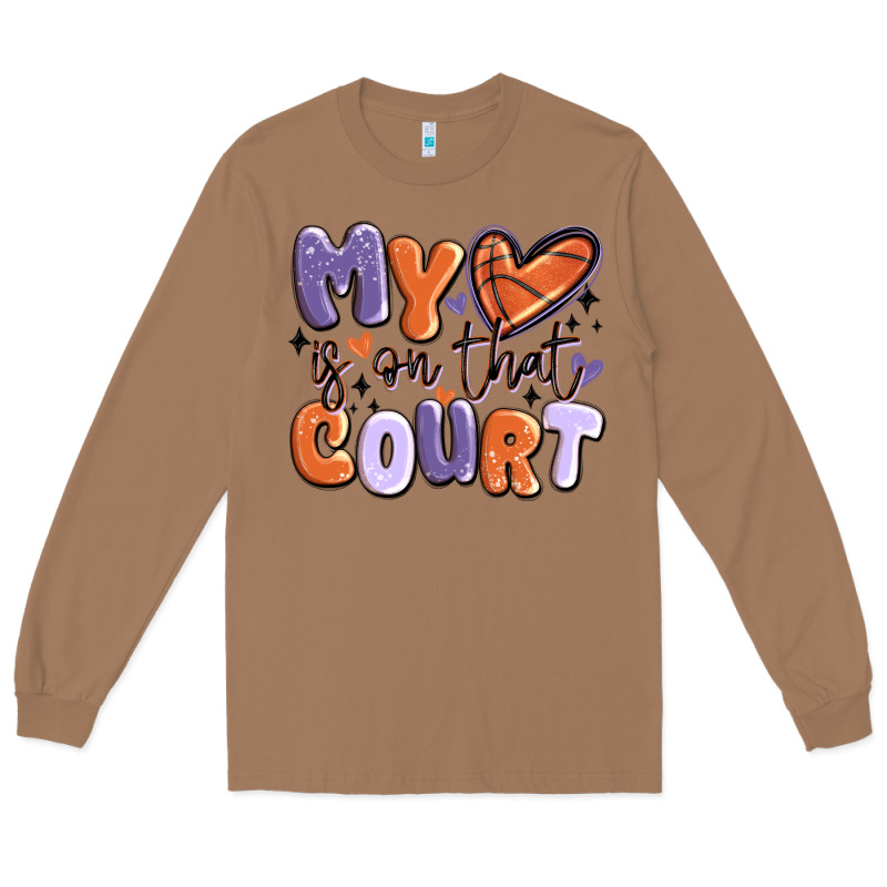 My Heart Is On That Court Long Sleeve Tee by MaliasSmallBusiness | Teevron