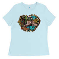 Baby Blue western design Ladies Tee - SublimationCraftShop