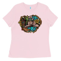 Bubblegum Pink western design Ladies Tee - SublimationCraftShop