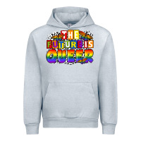 Heather Grey the future is queer Urban Hoodie - FaDigitalArtStudio